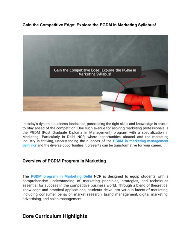 Gain the Competitive Edge_ Explore the PGDM in Marketing Syllabus