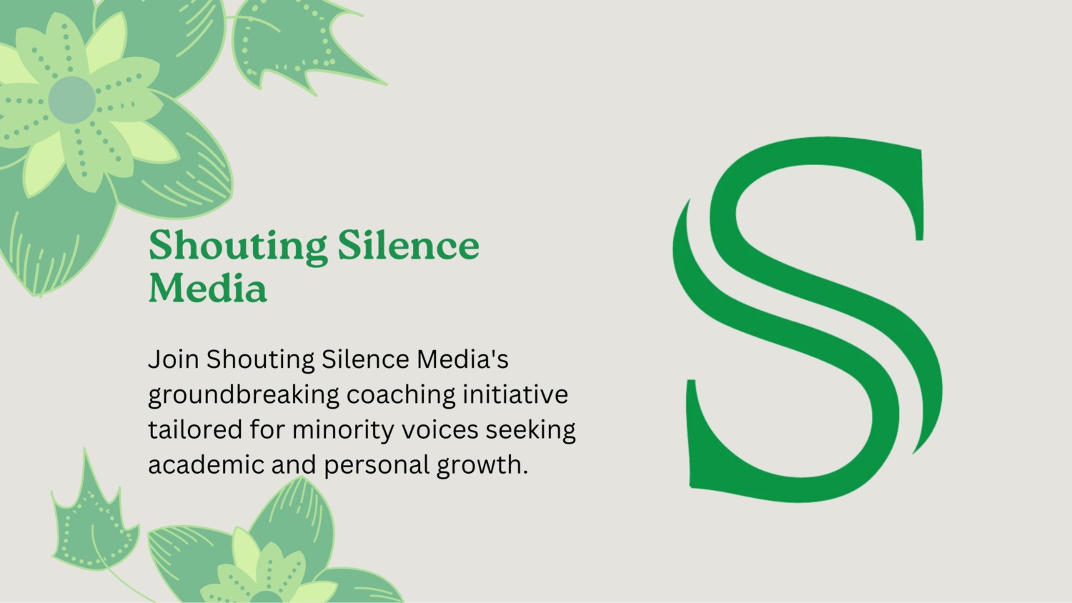 Empowering Minority Voices - Introducing Academic and Life Coaching Program - Shouting Silence Media